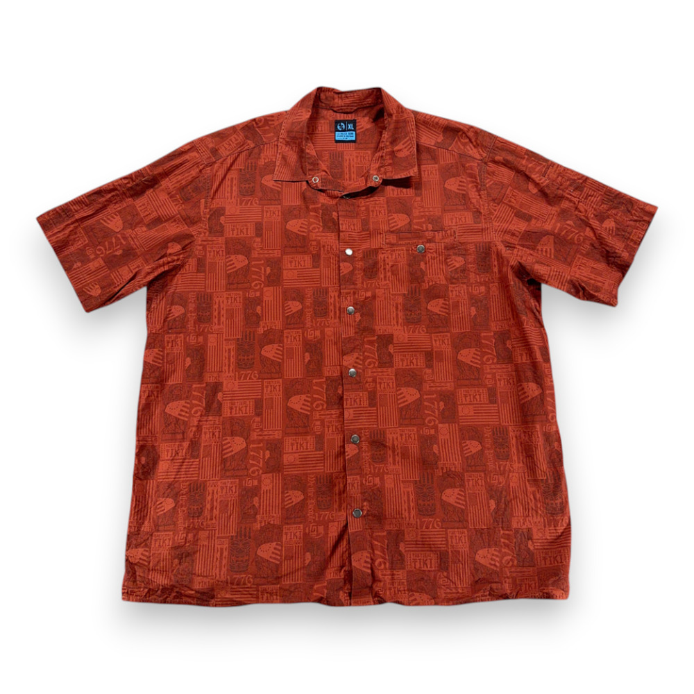 LA Police Gear Shirt Adult EXTRA LARGE Red Tactical Tiki Hawaiian Camp Snap